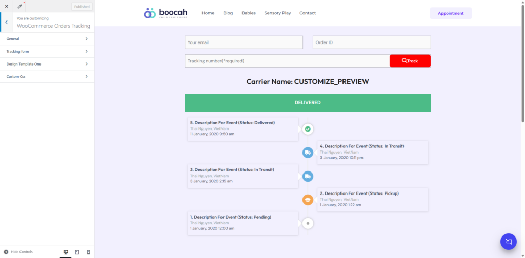 Orders Tracking for WooCommerce 自定义物流追踪页面