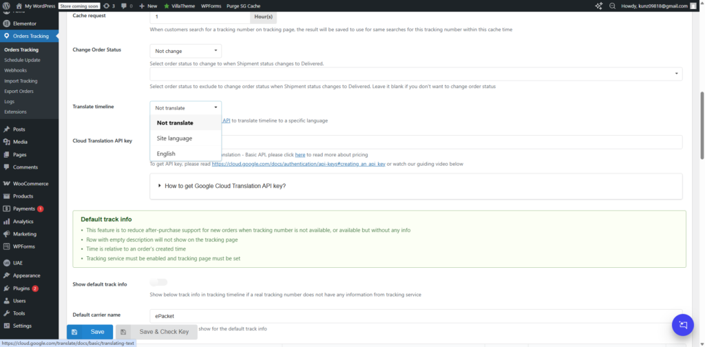 Orders Tracking for WooCommerce 翻译物流轨迹时间线